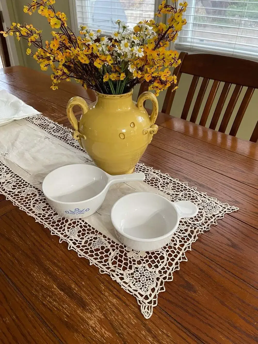 CorningWare Corelle & Grab It Bowl Set with Blue Cornflower Pattern and Handle